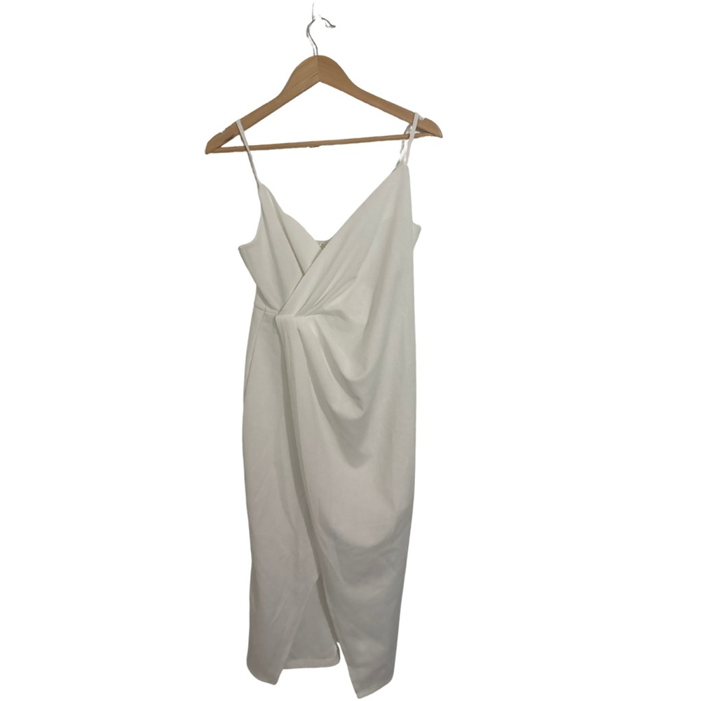 Elegant White Draped Dress